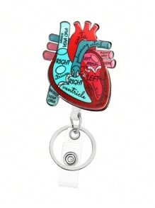 1pc Retractable Nurse ID Badge Holder, Can Be Used As Keychain, Key Chain, ID Card Holder, With Keyring, Cute Heart-Shaped Acrylic ID Badge Holder, Great Gift For Women, Nurses, Doctors, Employees. Valentine's Day Car Accessories Hanging Ornament, Gothic Y2K Style Bag Hanging Strap With ID Holder, Christmas Car Accessories Hanging Ornament, Creative Gift For Teachers, Friends, Sisters - Multicolor - View 19