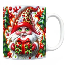 1个圣诞小矮人陶瓷咖啡/茶杯，可爱个性化小矮人设计，带把手，适合感恩节、圣诞节、节日、派对、生日、周年纪念日、圣诞礼物 - 彩色 - 查看 13