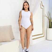 KIT 3 WOMEN'S BODYSUIT WITH TERRY CLOTHING TANK TOP - 黑,白,紅 - 查看 3