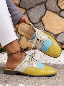 Women's Fashion Color-Block Hollow-Out Thin Sole Non-Slip Breathable Sandals