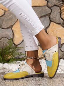 Women's Fashion Color-Block Hollow-Out Thin Sole Non-Slip Breathable Sandals