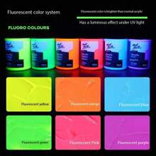 1 pieza Juego de pintura acrílica fluorescente de 100ml, pintura acrílica de color perlado metálico, impermeable para muñecas de yeso