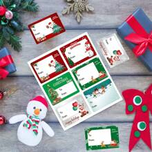Etiquetas de vacaciones, etiquetas de Año Nuevo, etiquetas de Feliz Navidad: pegatinas navideñas para envolver regalos - material adhesivo y de papel para el Día de San Valentín - Multicolor - Ver 6
