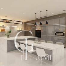Conjunto Luzes com 3 Luminarias Pendentes Lustres em Alumínio Promoção Vegas Sala Cozinha Quarto Variedade em Cores GL ilumi!