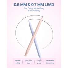 0.5 &0.7 Mm Mechanical Pencil Set, 6PCS Cute Mechanical Pencils With 360PCS Leads, 3PCS Pastel Erasers And 9PCS Eraser Refills, Aesthetic Pencils For Girls Writing - 0.5&0.7 - 查看 2