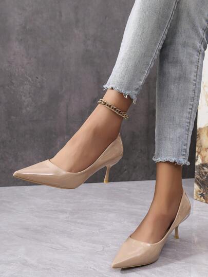 Women's Fashion Pointed Toe Slip-On High Heel Pumps, Spring & Autumn