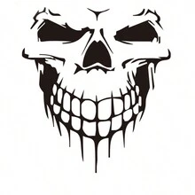 1pc Large Size Skull Car Sticker, Skull Decal Sticker For Auto Engine Hood, Side Door, Car Styling - S 13cm*11cm - View 13