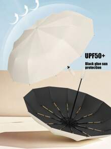 24-Bone Automatic Umbrella, Wind-Resistant, Men's Essential Business Accessory, Dual-Purpose Anti-UV Canopy For Sun And Rain Protection For School, Office, Household, Travel, Back To School Supplies Summer Cooling,Beach,Travel