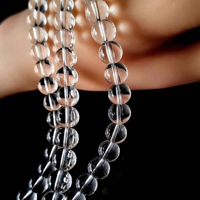 100pcs 4mm/6mm/8mm Transparent Glass Beads For DIY Bracelet, Necklace & Jewelry Making