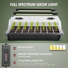 Seed Starter Tray Kit With Grow Lights, 1 Set 40 Cells Seed Trays With Humidity Dome, Mini Greenhouse For Seeds Growing & Cultivation - Black - View 3