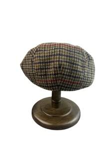 Houndstooth Flat Cap For Men Women Vintage Woollen Beret Cap Outdoor Casual Women Hat,Summer,Beach,Holiday,Festival,Travel - Brown - View 2