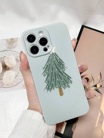 1 Stück transparente TPU stoßfeste Handyhülle mit Weihnachtsbaum Muster kompatibel mit iPhone 15 Pro Max, Samsung S24 Ultra, Redmi 13C