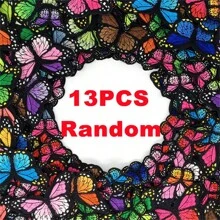 13/26/52/78pcs Butterfly Patches Random Iron On Embroidery Patches Applique For Clothing DIY Sewing Stickers Assorted Colors