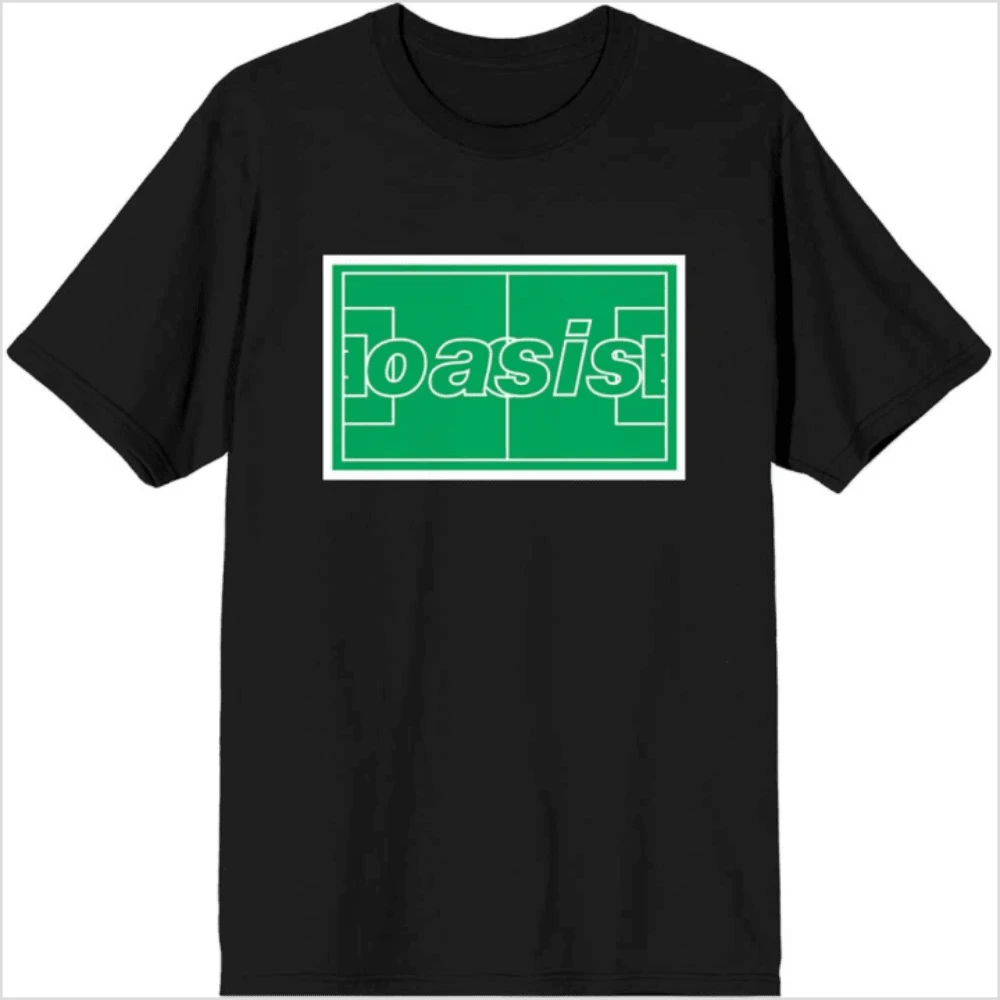 Oasis | Official Band T-Shirt | Maine Road Football Pitch (Back Print) - 48-Hour Fast Shipping!  - Black - View 1