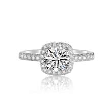 1pc 0.5/1/2 Carat 4-Prong Round Moissanite Engagement Ring, D Color VVS1 Clarity Diamond Wedding Band, 925 Sterling Silver 18K White Gold Plated Wedding Ring, Valentine's Day/Anniversary Gift - Silver - View 2