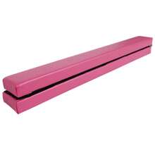 Zusammenklappbarer Schwebebalken, 210 cm, Heimfitnessgerät, Gymnastik-Rutschbasis mit massivem Kiefernholz, PU-Leder, geeignet für Kinder/Erwachsene