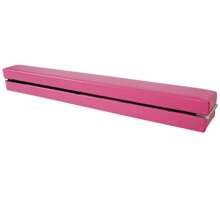 Zusammenklappbarer Schwebebalken, 210 cm, Heimfitnessgerät, Gymnastik-Rutschbasis mit massivem Kiefernholz, PU-Leder, geeignet für Kinder/Erwachsene