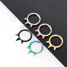 ADYJELY 1PC 16G Hinged Septum Nose Ring Hoop Stainless Steel Hypoallergenic Punk Style Clicker Segment Hoop 18K Gold Plated Cartilage Piercing Hoop Rook Tragus Rings Hoops Conch Daith Helix Earr Piercing Jewelry,Lip Ring,Earlobe Earring ,Women And Men Body Pierecing Jewelry 8mm 10mm - N057 - View 8