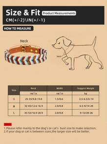 1 pièce Collier de chien ajustable fait main en matériau bicolore en PVC, laisse de luxe vintage pour animaux de compagnie
