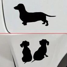 1 件卡通腊肠狗汽车贴纸，黑色通用尺寸 - 黑色 - 查看 8