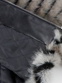 Chaqueta bomber de calle para mujer Giolshon de longitud corta, forrada de borreguito, con cierre de cremallera para un look de fiesta y capas para el otoño/invierno con estilo - Negro - Ver 10