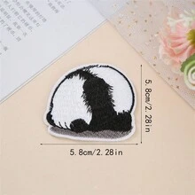 1pc Panda Applique Patch With Heat-Seal, Embroidered Cartoon Panda Mend Patch For Clothing Rips And Holes - Multicolor - View 2