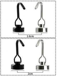 1 pieza Gancho magnético potente, Gancho magnético adhesivo para refrigerador de cocina, Gancho magnético giratorio sin perforación y sin dolor para puerta antirroba de entrada