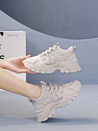 New Fashionable Versatile Casual Sports Shoes For Women, Retro Elegant Minimalist Style, Suitable For Outdoor, Hiking, Running, Comfortable Anti-Slip Lightweight Simple Stylish Casual Sports Sneakers