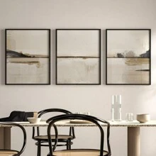 3pcs Unframed Abstract Art Prints Set, Modern Neutral Abstract Gallery Wall Art Set, 3 Scandinavian Prints Simpe Abstract Art Nordic Abstract Posters, Modern Abstract Art Canvas Wall Decoration Gifts Birthday Graduation