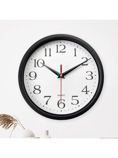 1pc, Wand Klok Living Room Round Kitchen Bedroom Home ation Plastic Battery Operated Dining Bathroom Office,Home ,Room Birthday Graduation Dormitory Back To School ations view 2