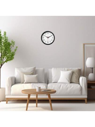 1pc, Wand Klok Living Room Round Kitchen Bedroom Home ation Plastic Battery Operated Dining Bathroom Office,Home ,Room Birthday Graduation Dormitory Back To School ations view 3