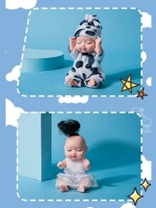 幼儿睡眠娃娃玩具，迷你重生婴儿逼真仿真睡眠娃娃，男孩和女孩 - 彩色 - 查看 5