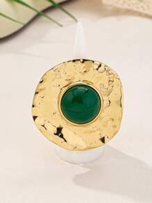 2024新款欧美时尚优雅复古金属质感项链耳环戒指手链套装，1件/1套，夸张个性网红街头风拍摄领项链通勤高级感合金创意夸张金属优雅几何项链首饰女款 - 首飾套裝 - 查看 27