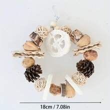 1 pieza Suministros aleatorios de color y estilo para loros, columpio de fruta natural, esponja vegetal, nueces, juguetes para masticar de piña - Multicolor - Ver 2