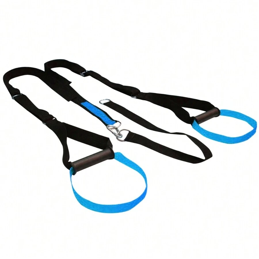Reinforced TRX Suspension Strap Training Exercise Band Pilates Yoga Functional Physiotherapy Bodybuilding And Health - 藍色 - 查看 1