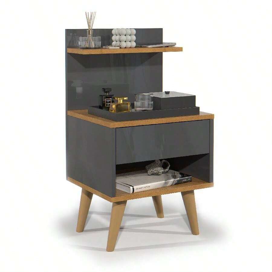 Criado Mesa Lateral Para Celular Quarto Sleep Estilo Retrô