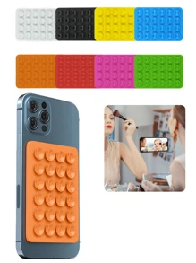 1 ventosa de silicona en la parte posterior de la carcasa del teléfono 24 orificios para el soporte de ventosa del teléfono móvil Ventosa de pared Ventosa para teléfono Estuche para teléfono con ventosa Estuche para tarjetas Estuche para tarjetas de regalo Monedero Porta tarjetas de visita Porta tarjetas de crédito Mujeres Para mujeres Para hombres