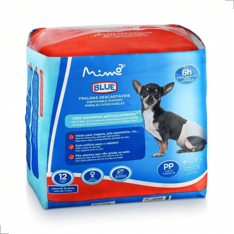 Pet Hygienic Diaper PP Dog Cio Blue Mimo 12 Units - PP NỮ - Xem 1
