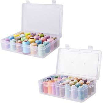 42/24 Slots Sewing Thread Storage Box For Small Spools Of Thread, Sewing Storage, Organizer Container Storage Box