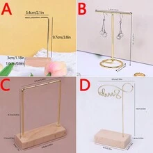 1pc/4pcs Premium Metal Jewelry Display Set, Necklace Bracelet Earring Ring Display Stand, Household Jewelry Organizer Rack, Ideal For Counter Jewelry Display & Gift For Women/Girls - Gold - View 2