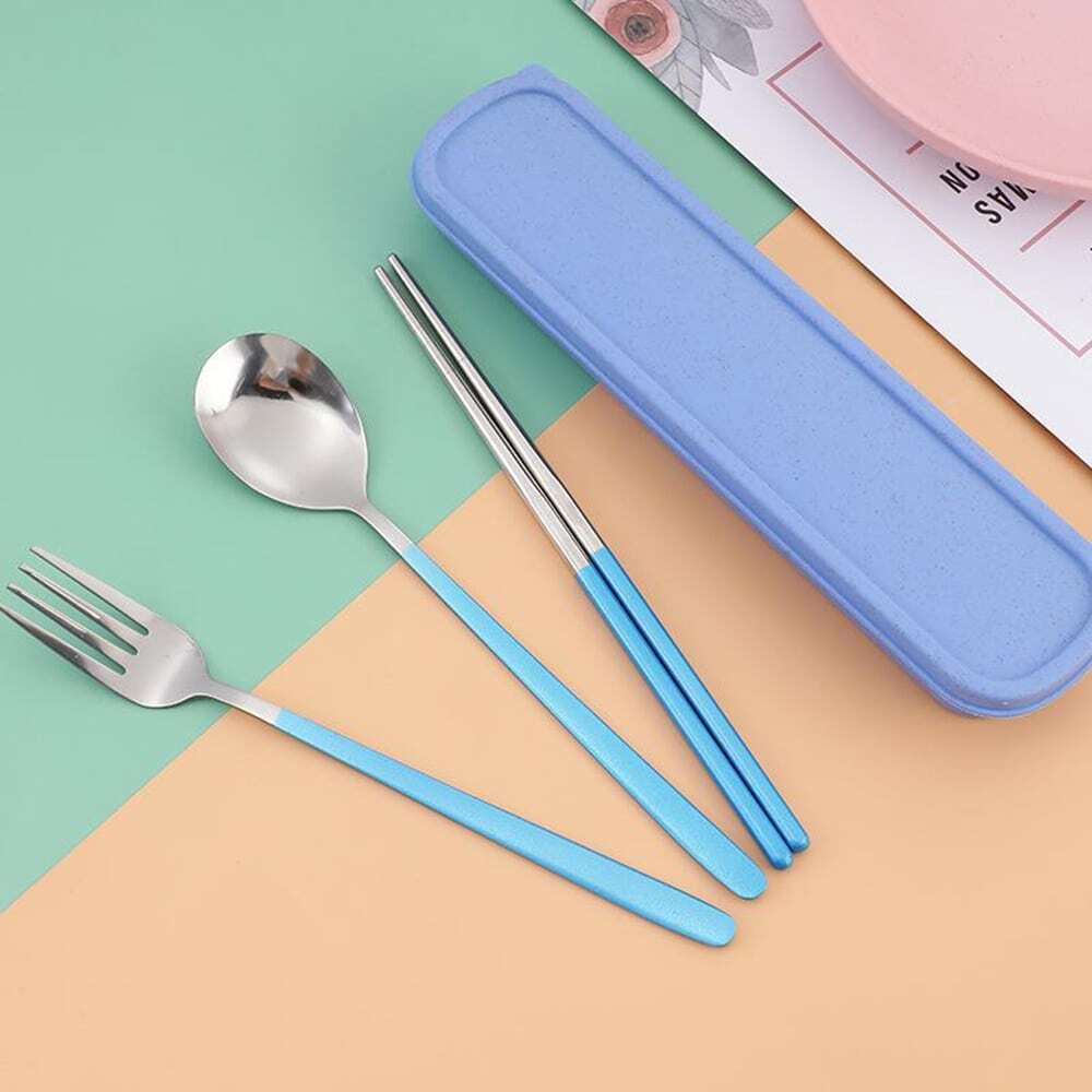 New Stainless Steel Portable Chopsticks And Cutlery Set, Student/Office