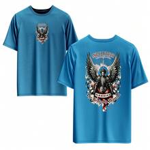 Unisex 100% Cotton T-Shirt With Front And Back Print Streetwear And Round Neck. - 查看 1