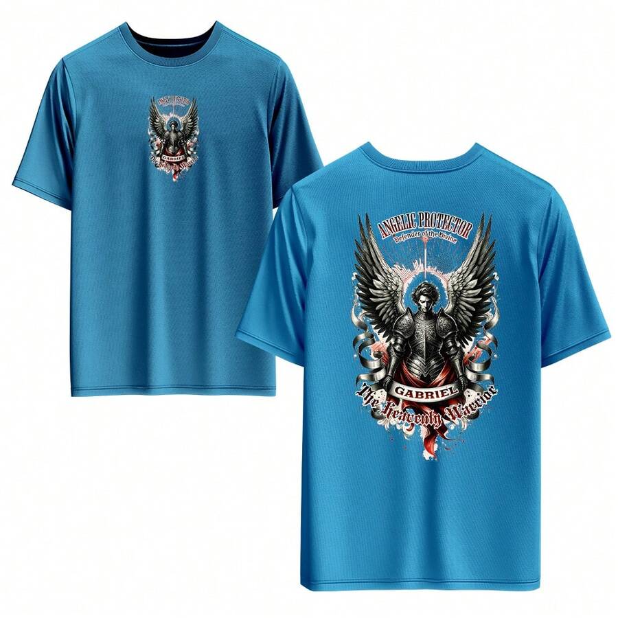 Unisex 100% Cotton T-Shirt With Front And Back Print Streetwear And Round Neck. - 查看 1
