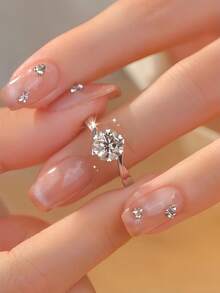 1 件 925 纯银戒指，带 1 克拉莫桑石雪花设计，适合日常佩戴 - 雪花1ct - 查看 3