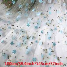 1 件 3D 刺绣网眼面料，公主蕾丝花卉刺绣服装面料，适用于 DIY 连衣裙，57 英寸宽 x 19.6/39.4/118/197 英寸长，80gsm - 多色 - 查看 14