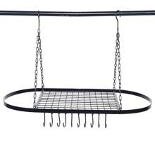 HOHOBLA LOYALHEARTDY-BTG 32" Kitchens Storage Hanging Pot Holder Pan Cookware Hanger Shelf Rack 9 Hooks[Best Gift For Family&Friends] - màu đen - Xem 7
