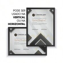 Kit 3 Frames For Decorative Certificate A4 Acetate Frames Documents Diploma Poster - 黑框 - 查看 3