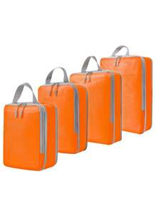 Set de 4 cubos de embalaje para viajes, organizadores de equipaje con compresión, bolsas de almacenamiento para artículos de tocador, maquillaje y cosméticos, para ropa y zapatos