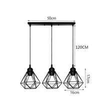 1 đèn trần công nghiệp cổ điển phong cách Bắc Âu đơn/3 đầu cho phòng ăn, quầy bar, phòng ngủ - Đèn chùm sắt - Xem 10