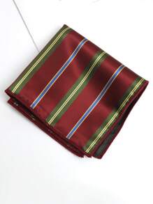 1pc Polyester Striped Pocket Square/Handkerchief, Seasonal